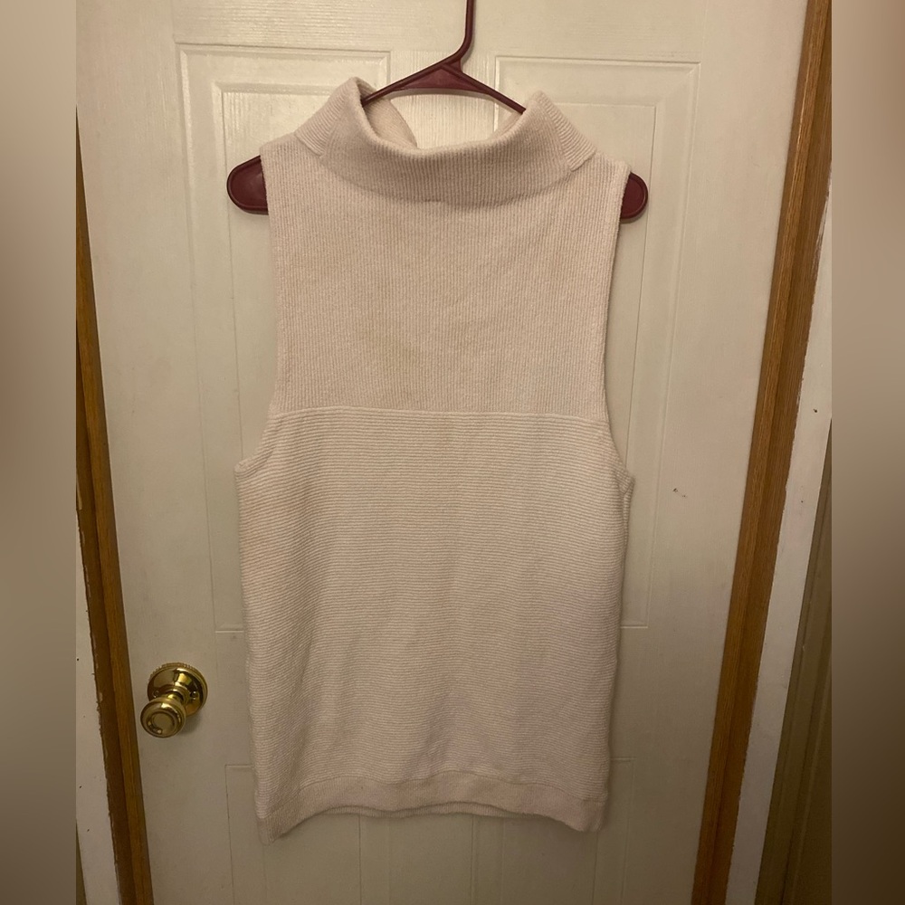 Free People Isla Ottoman Sleeveless Cowl Turtleneck Sweater in Cream - Picture 6 of 10
